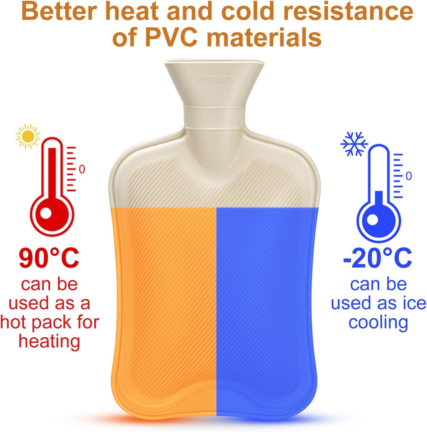 Homealexa Hot Water Bottle with Soft Cover 2L, Comfortable, Safe and Durable Heat Retention Good Performance - Image 3
