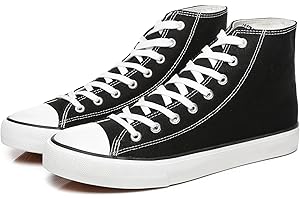 yageyan Men’s High Top Canvas Sneakers Fashion Lace up Walking Shoes Casual Classic