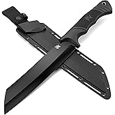 ODENWOLF W Machete - Survival Machete Full Tang with Sheath - Strong D2 Steel Knife Machete for Cutting Trees, for Yard Work, and for Bushcrafting and Big Tactical Knife with TPE-Handle