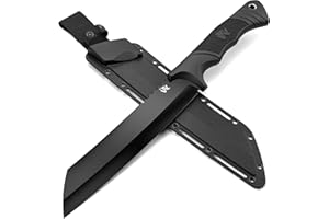 ODENWOLF W Machete - Survival Machete Full Tang with Sheath - Strong D2 Steel Knife Machete for Cutting Trees, for Yard Work, and for Bushcrafting and Big Tactical Knife with TPE-Handle