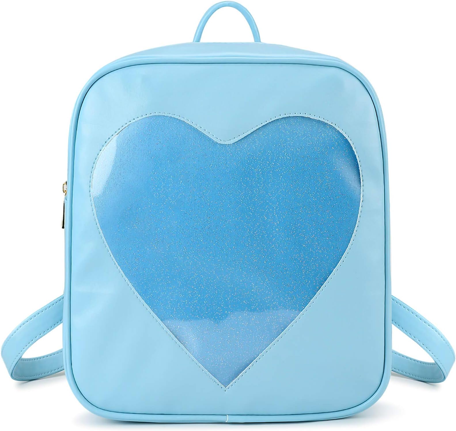 SteamedBun Ita Bags Heart Shaped Black Pins Display Backpack