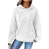 SELINK Hoodies For Women Casual Pullover Waffle Long Sleeve Drawstring Hooded Sweatshirt with Pocket