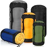 GliCraft 5 Pcs Compression Sacks for Backpacking 5L/10L/15L/20L/35L Camping Sleeping Bag Stuff Sack Water Resistant Sleeping Bag Storage Sack for Space Saving Hiking Gear