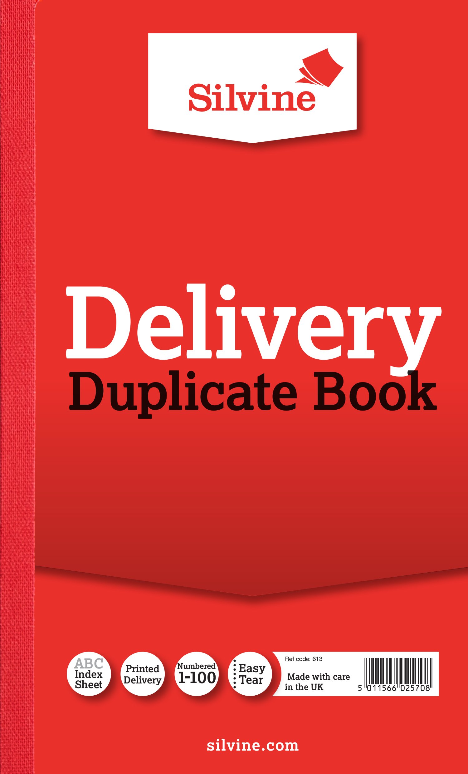Silvine 8x5 Duplicate Delivery Book - Numbered 1-100 with Index Sheet