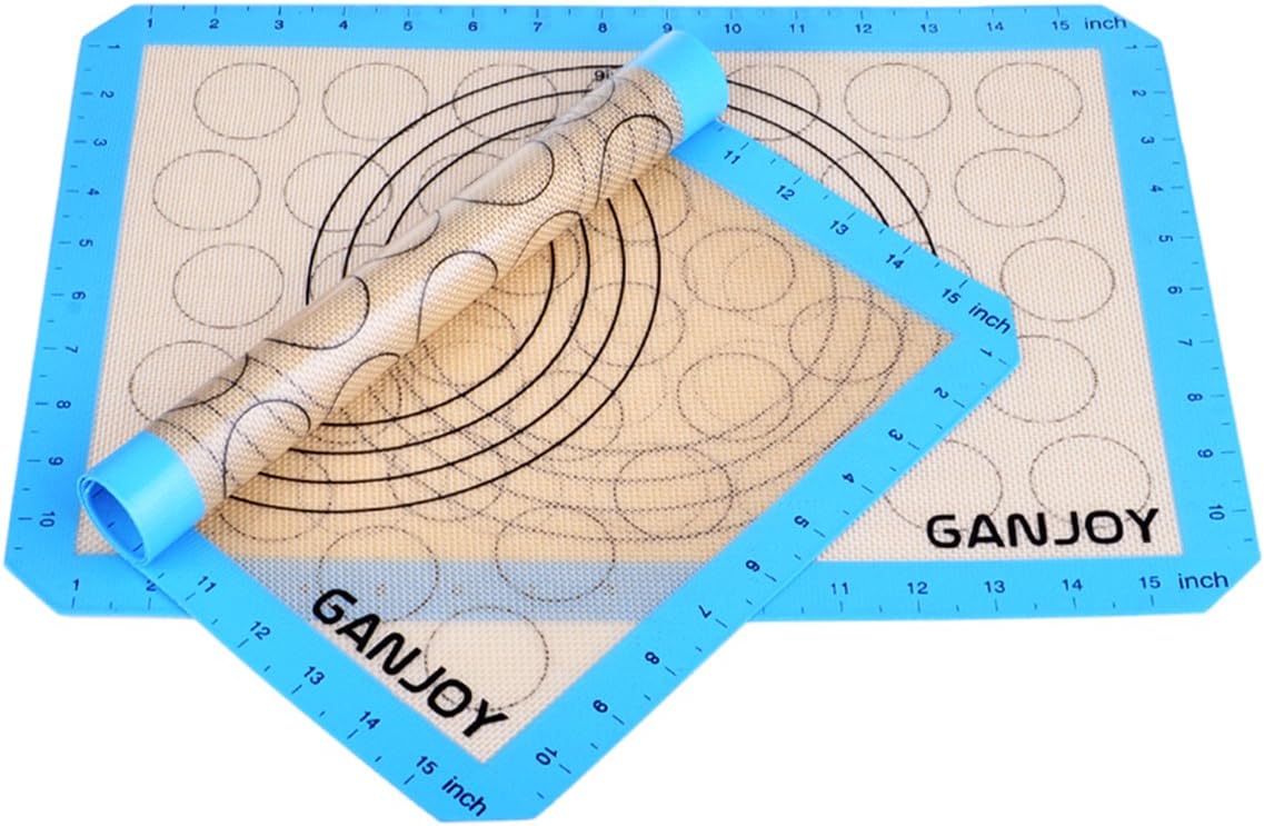 Silicone Baking Sheet, Silicone Baking Mat Set Not Stick Silicone Mat for Baking with Measurement 30x42cm 2 Pack