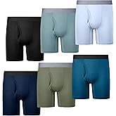 PROTIUM Boys' Boxer Briefs 6-Pack – Soft, Breathable, Tagless, Moisture-Wicking Underwear with Fly, Lightweight & Stretchy