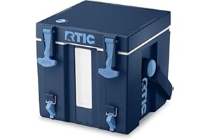 RTIC Halftime Water Cooler 3 Gallon Portable Carrier Container, Drink Beverage Dispenser, Stackable with 2 Taps, Bottleless, BPA-Free, for Sports, Camping, BBQ, Parties, Picnic, Navy & Denim