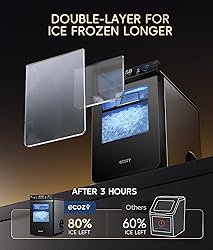 ecozy Nugget Ice Maker Countertop, Smart Pebble Ice