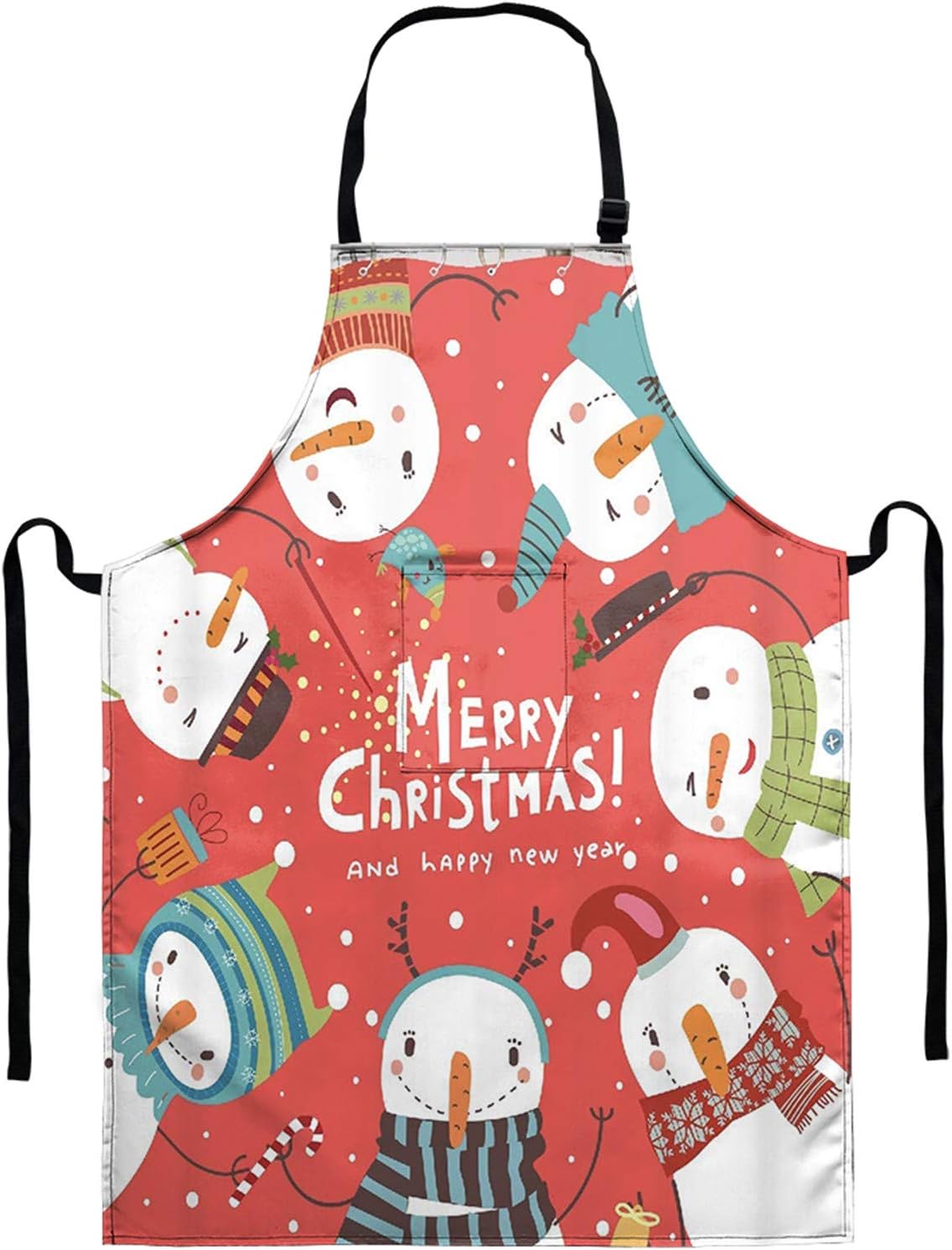 BIGCARJOB Funny Christmas Baking Apron for Women Men,Lovely Snowman