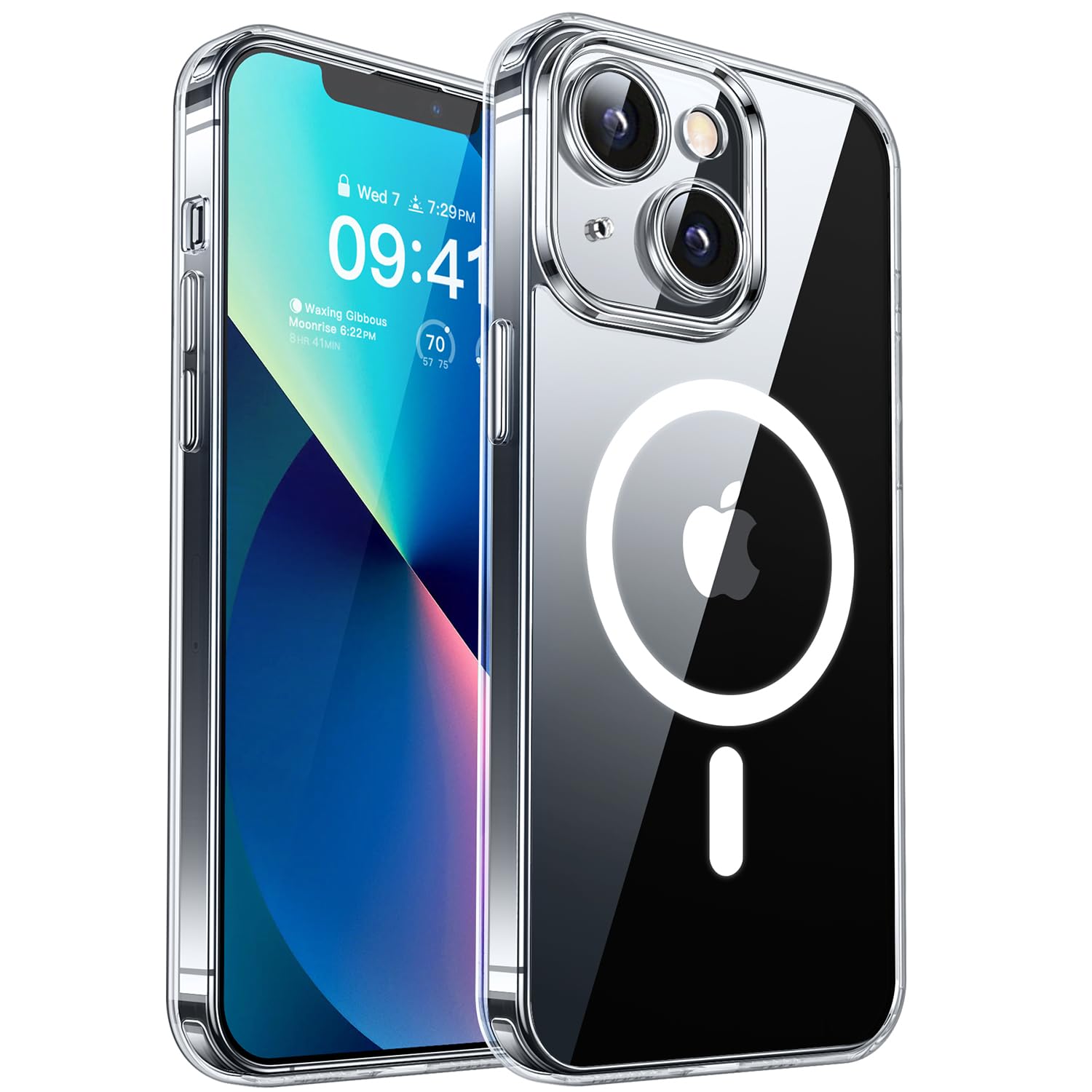 CANSHN Magnetic Shockproof for iPhone 13 Case, Clear