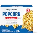 Amazon Grocery, Extra Butter Popcorn, 3.3 Oz, 12 Ct