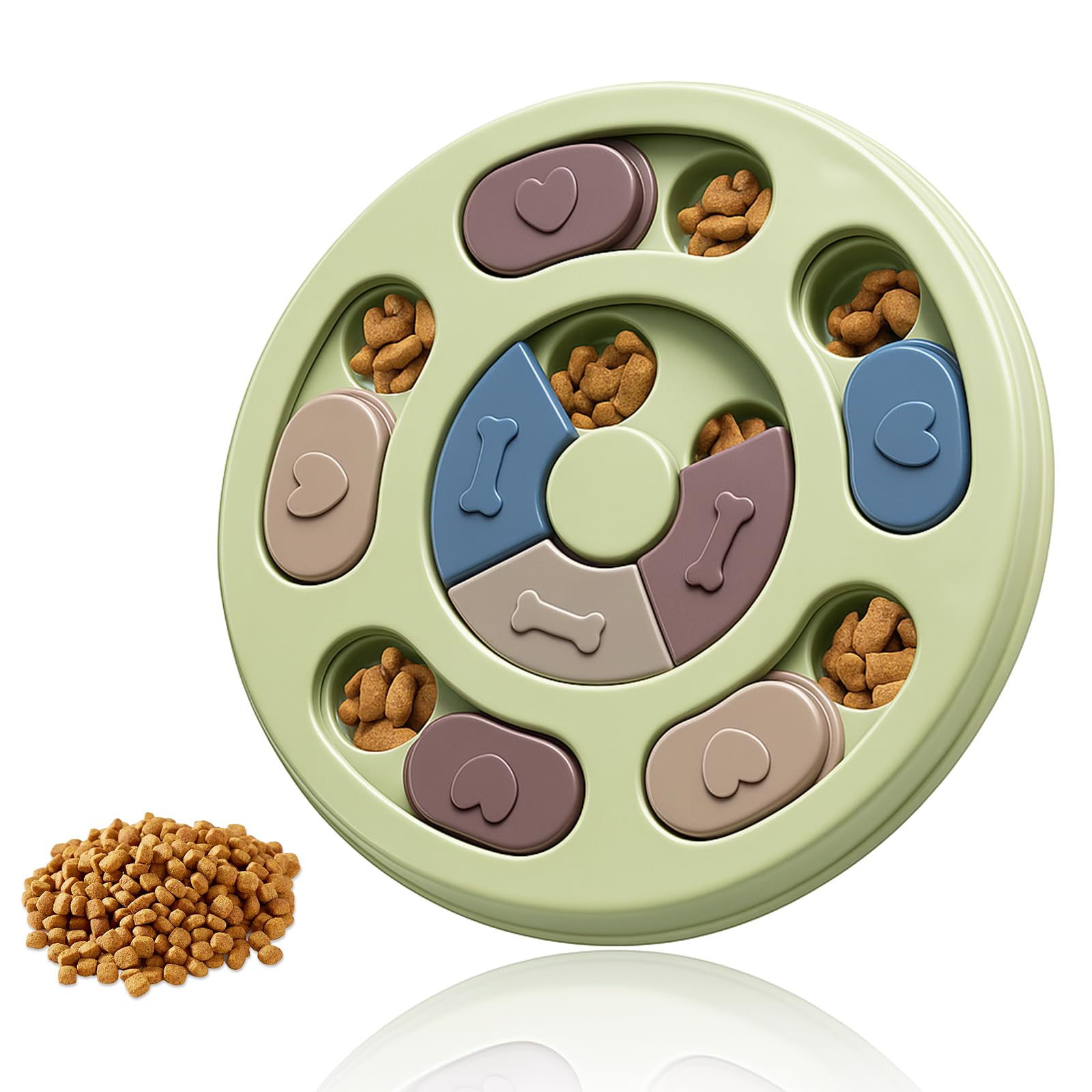 Flow fire Dogs Puzzle Slow Feeders Toy, Interactive Dog Treat Puzzle for Boredom Enrichment Stimulation IQ Training(Green)