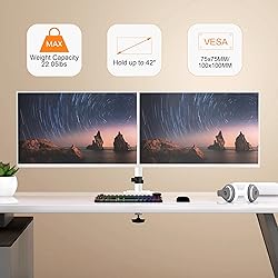 Pholiten Dual Monitor Stand, Heavy Duty Adjustable