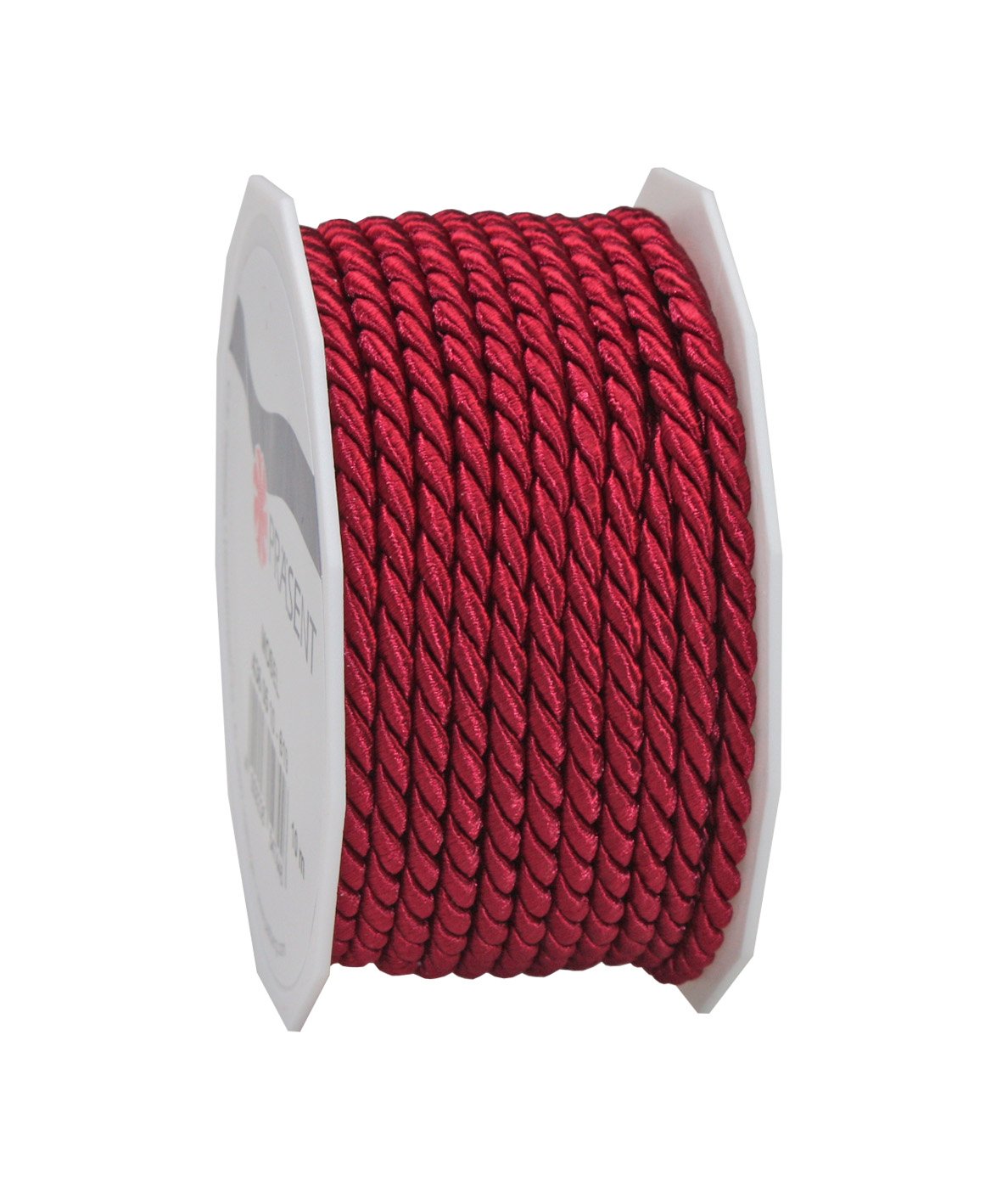 C.E. Pattberg Mosel Cord in Bordeaux (red), 55 Yards of Braided Cord for Gifts, Parcels & Presents, 0.16 inches Width, Accessories for Decoration and Handicrafts, Tearproof Tape for Gift Wrapping