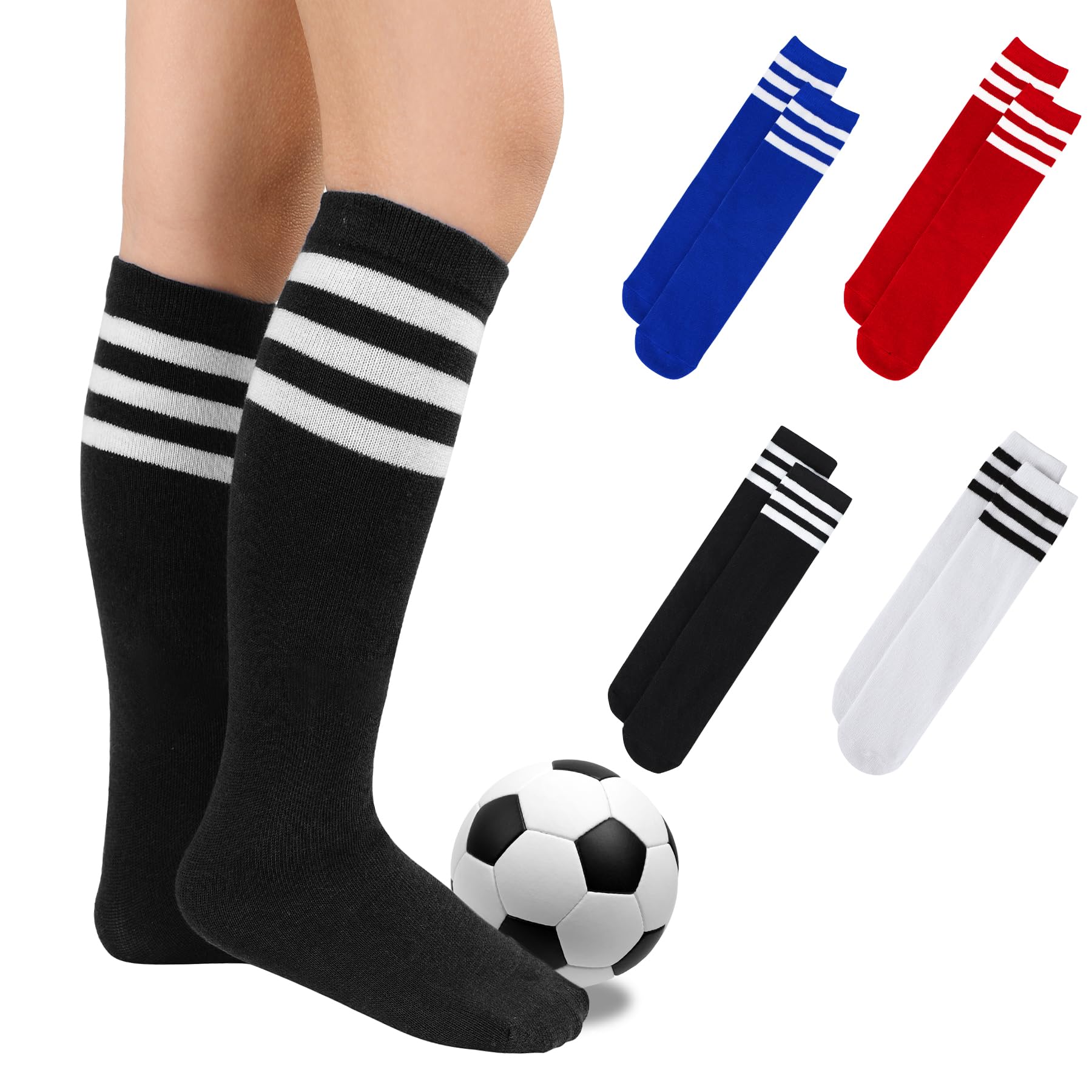 Zando 4 Pairs Toddler Knee High Socks - Black