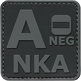 First Aid Patch 2x2 A Negative Patch Compatible with Velcro PVC Patches for Vest Plate Carrier Patches for Hats Ifak Patch First Aid Kit Patch Blood Type Patch Tactical Patch (Blackout Subdued)