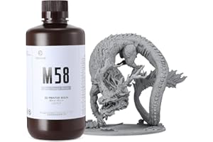 RI RESIONE RESIONE Tough 3D Printer Resin, Not Brittle ABS Like Tough & Rigid 3D Resin for LCD 3D Printing UV 405nm (M58 Grey 1KG)