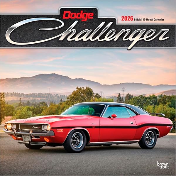 Dodge Challenger Official 2026 12 X 24 Inch (Hanging) Monthly