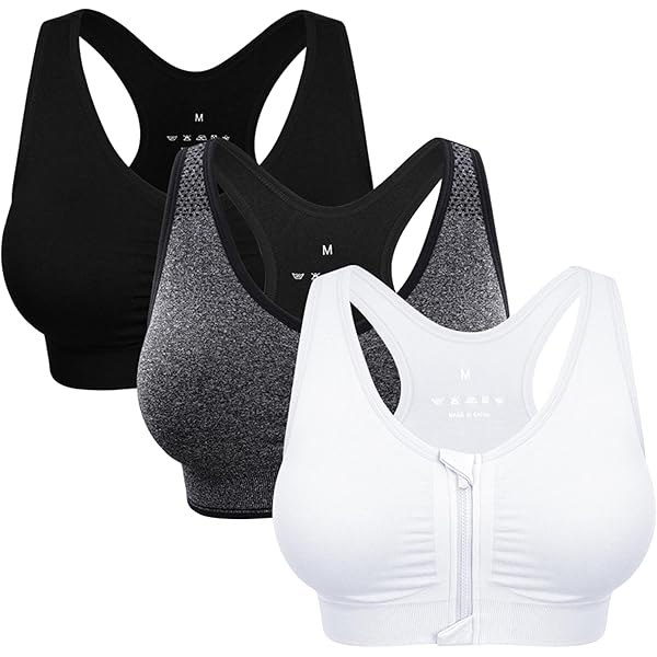 Brassière Running Haute Support Soutien-gorge De Sport Femme à Fort Impact - Dos Croisé, Fermeture Zip, Sans Armatures Support De Plaque Moto