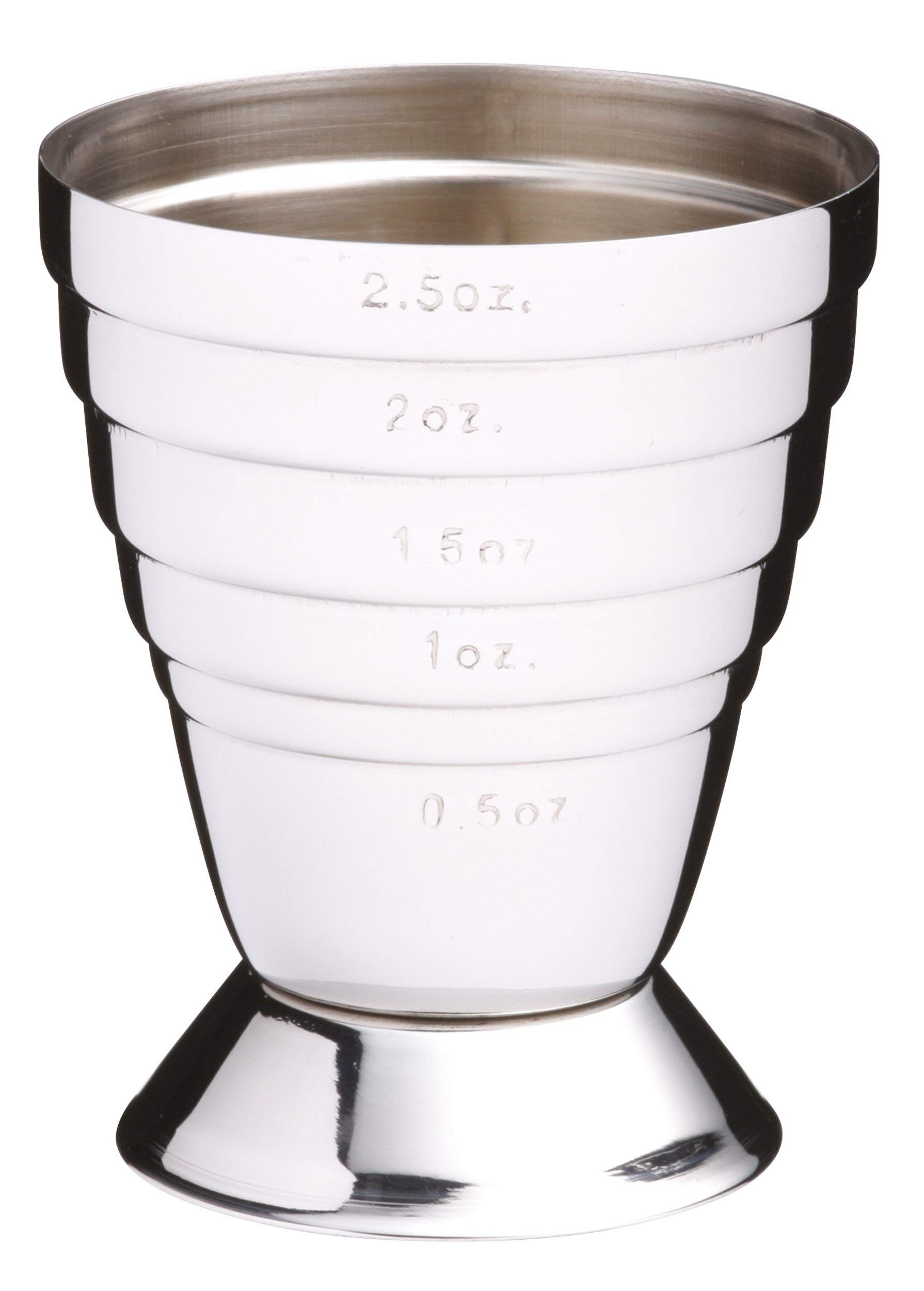 BarCraft All-in-1 Cocktail Jigger with 6 Spirit Measure Markings, Stainless Steel