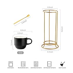 YHOSSEUN Porcelain Stackable Coffee Mug Set With