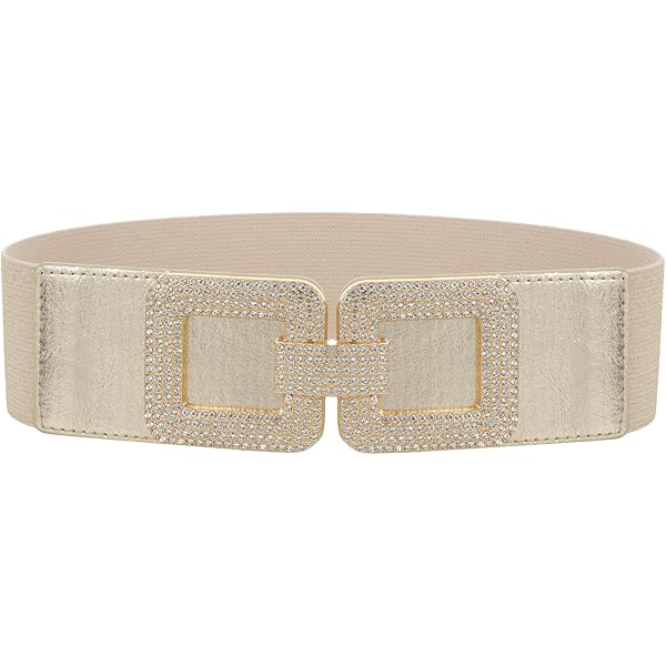 ANNULOYA Plus Size Women Bling Wide Belt for Dress Vintage Rhinestones Elastic Sparkle Waistband Ladies Cummerbands (Gold, Waist 36-44 Inch) at Amazon Women's Clothing store ANNULOYA Plus Size Women Bling Wide Belt for Dress Vintage Rhinestones Elastic Sparkle Waistband Ladies Cummerbands (Gold, Waist 36-44 Inch) at Amazon Women's Clothing store