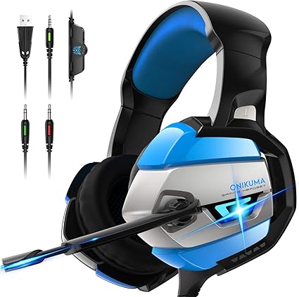 Amazon ゲーミング ヘッドホン Onikuma ゲーミング ヘッドセット Pcヘッドフォン マイク360度調節可能 高音質 ゲーム用 Ps4 Pc Mac スマホ対応 男女兼用 ブルー Onikuma ゲーミングヘッドセット 通販