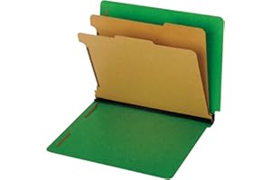 Globe-Weis/Pendaflex End Tab Classification Folders, 2 Dividers, 2-Inch Embedded Fasteners, Letter Size, Dark Green, 10 Folders Per Box (23785GW)