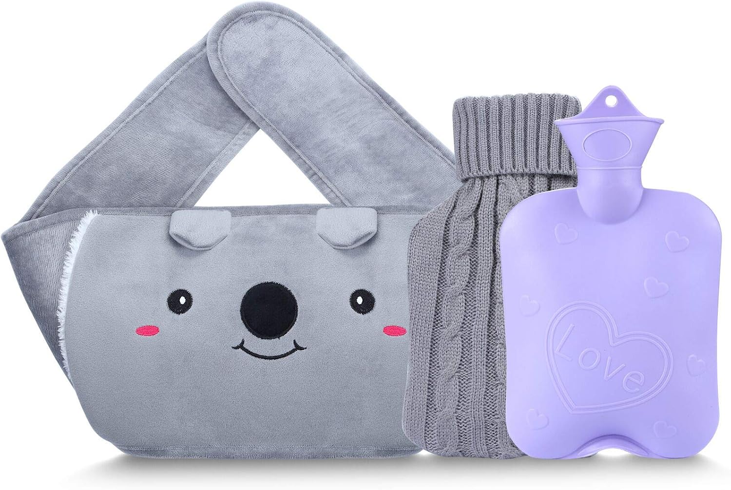 Hot Water Bottle with 2 Pack Waist Cover