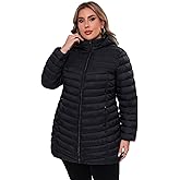 ANOTHER CHOICE Plus Size Puffer Jacket for women, Packable Hooded Lightweight Travel Puffy Jacket (1X-6X)