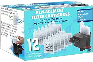 SW PRODUCTS 12-Pack XS Filter Cartridges for Aquarium, Replacement Cartridge for Koller Products Fish Tanks