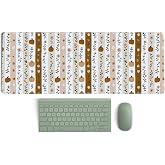 Cztulip Fall Pumpkin Floral Mouse Pad,Rustic Retro Stripe Pumpkin Mouse Mat | Autumn Desk Decor for Laptop Work Gaming,Cute Pattern Table Decor for Home Dorm Office,Seasonal Fall Gift for Women Girls
