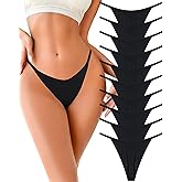 UNDER THE SEA 10 Pack G String Thongs for Women Seamless Underwear Low Rise No Show Thong Stretch Womens Panties Sexy XS-2XL