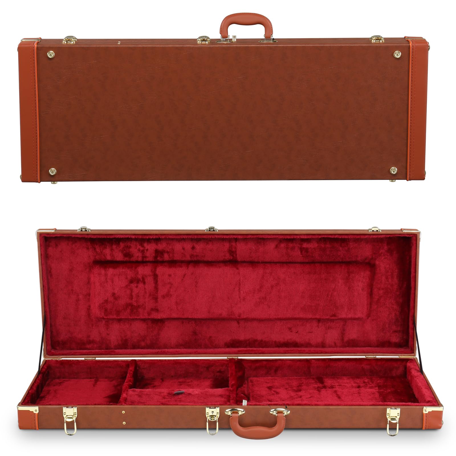 Ktaxon Electric Guitar Hard Case, Rectangle Wooden HardShell