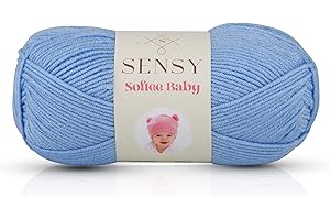 S SENSY Sensy Softee Baby Yarn, 3.5 oz, 275 Yards, Gauge 3 Light (Blue)