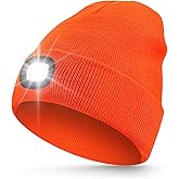 MOXTOYU Unisex Beanie with Light, USB Rechargeable LED Headlamp Hat, Valentine's Day Gifts Men Women
