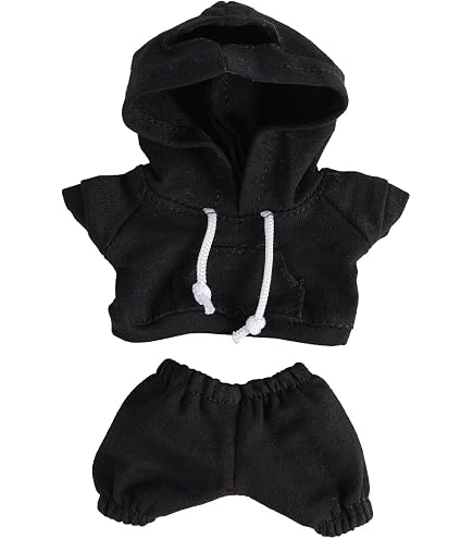 BOXOB Set Vêtements Poupée 15/17 Cm – Salopette + Chapeau Seau Noir – Tenue Tendance – Cadeau Collectionneur