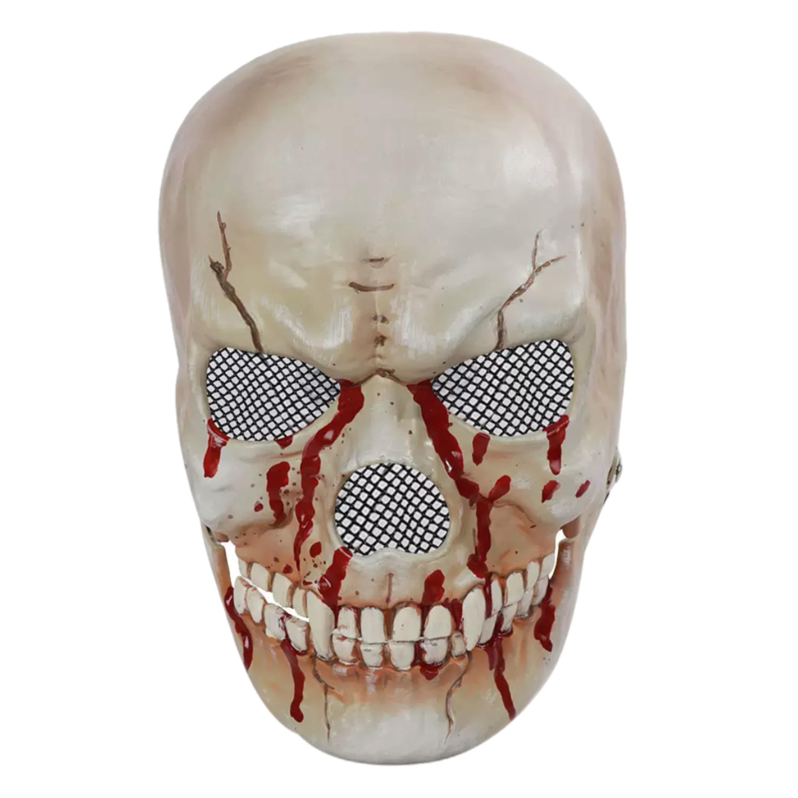 eBoutik - Creepy Horror Halloween Skull Moving Mouth Mask - Adult Fancy Dress Skeleton Costume For Cosplay (Blood) — image 1
