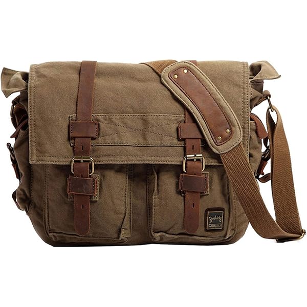 Bolso Bandolera Vintage De Lona Con Cremallera De Piel Autentica Bandolera 3 En 1 Mochila Y
