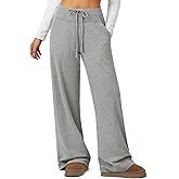 ATHMILE Sweatpants Women Fall Outfits Wide Leg Baggy Pants High-Waisted Drawstring Sweat Pants Fashion Joggers with Pocket