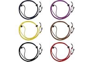 LIHAO Pack of 6 Eyeglass Holder Strap Eyewear Retainers Adjustable Multi-color Securely Neck Cord String for Sports and Outdo