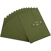PATIKIL 4.5x6.7" Gift Card Envelopes with String Tie Closure, 15 Pcs Christmas Card Holders Greeting Business Card Envelope for Thanksgiving Day Halloween Birthdays Weddings, Green