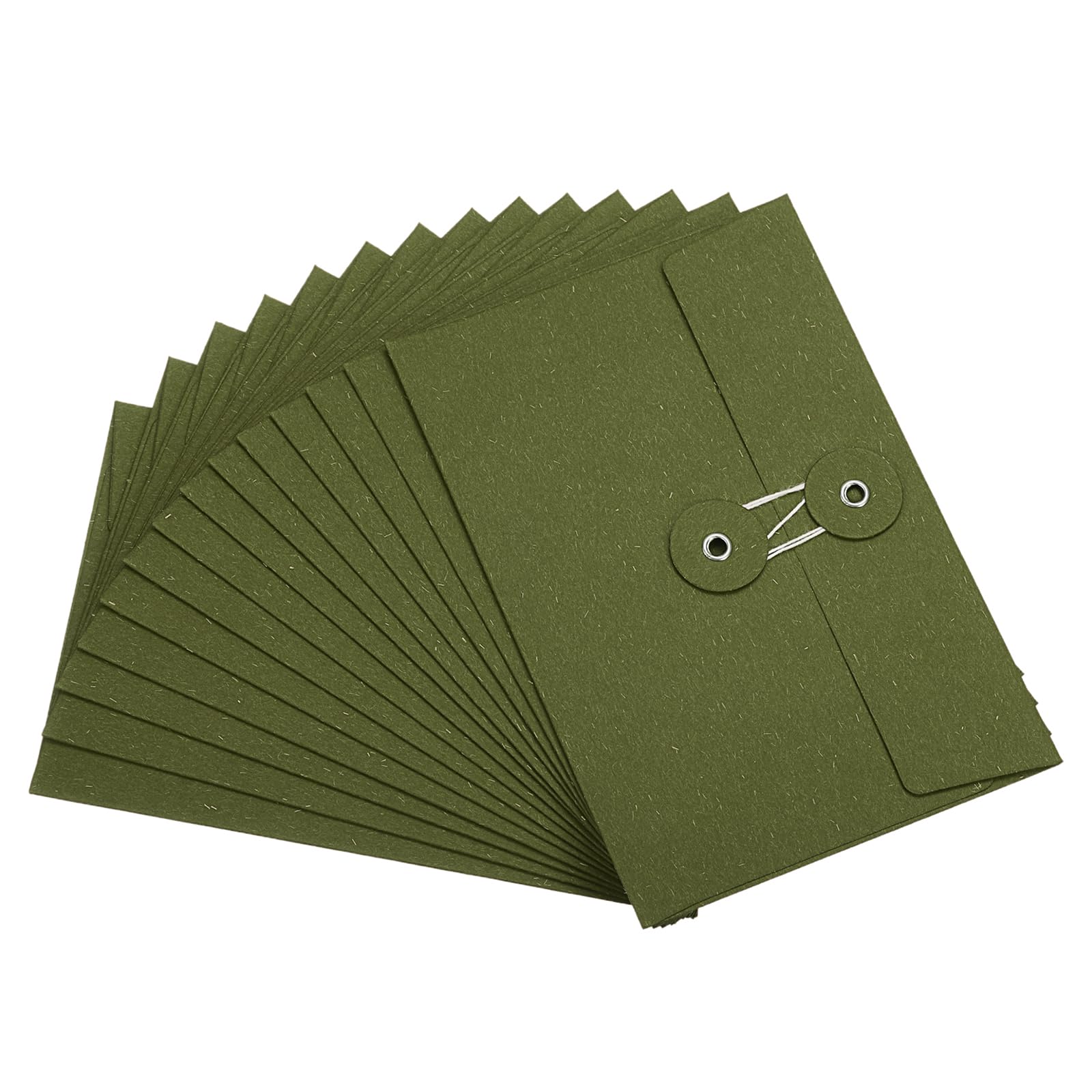 PATIKIL 4.5x6.7 Gift Card Envelopes with String Tie Closure, 15 Pcs Christmas Card Holders Greeting Business Card Envelope for Thanksgiving Day Halloween Birthdays Weddings, Green