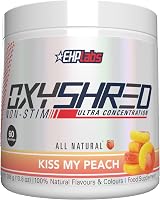 EHP LABS OxyShred Non Stimulant Thermogenic Pre Workout Powder Peach 60 Servings