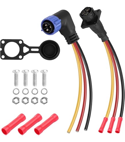 Pactrade Marine Boat Trolling Motor Plug & Socket Set 12V 2-Wire 8 - Foto 6