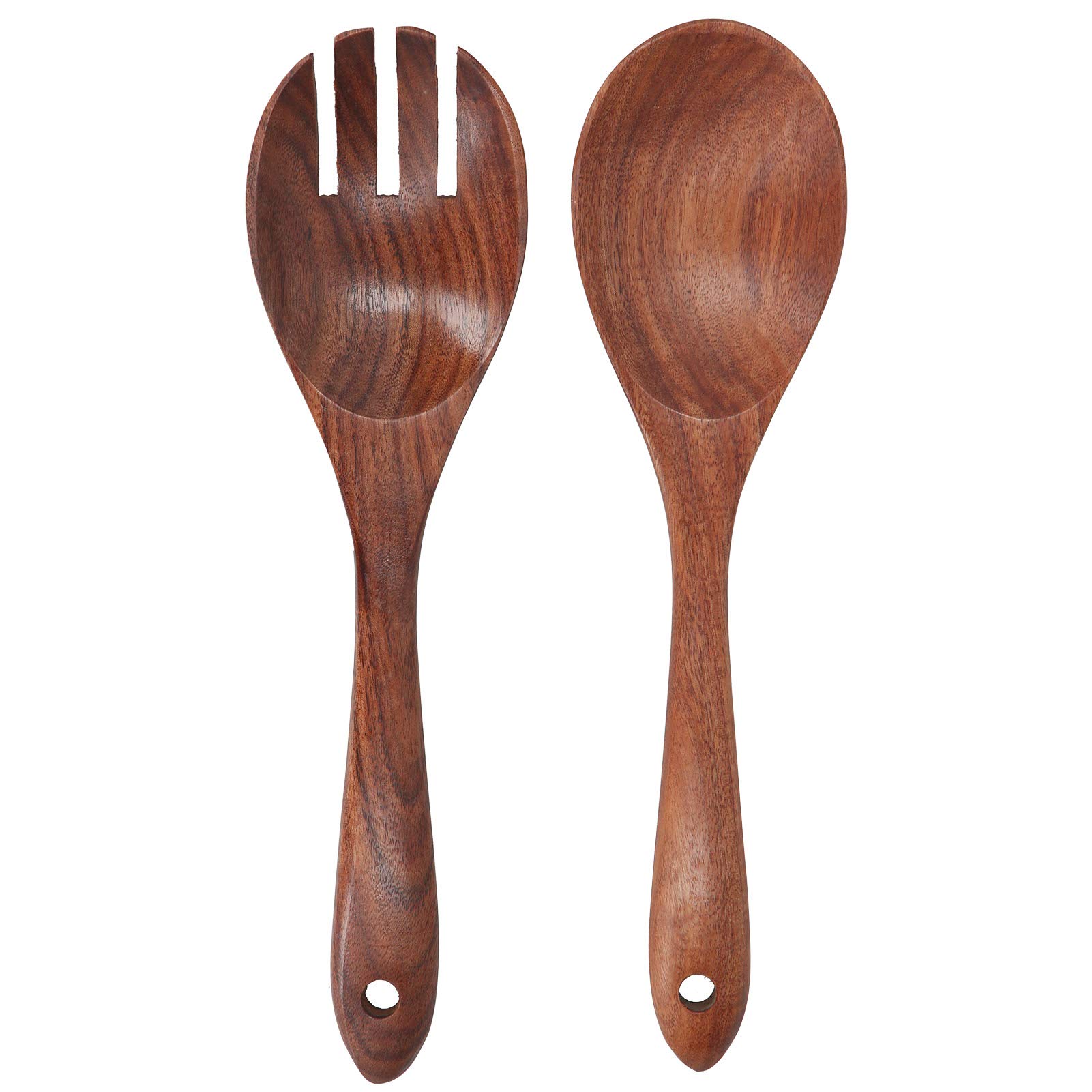 Wooden Salad Servers Set Wood Fork Wood Spoon Wood Fork and Spoon Set Salad Toss and Mix Servers Cooking Spoon Spork Set