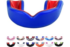 Oral Mart Sports Youth Mouth Guard for Kids (USA Flag & Fangs & 20 Best Colors to Choose from) - Youth Mouthguard Football, MMA, Karate, Flag Football, Rugby, Boxing, BJJ (/w Case) (Youth, Strapless)