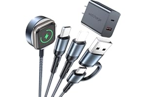 WATCHARGE Travel Essentials 3 in 2 for Apple Watch Charger USB C/A PD20W Charger Block Fast Multi Charging Cable Compatible with iWatch Series 10/9/8/7/6/SE2/5/4/3/2 & Galaxy S23-4FT