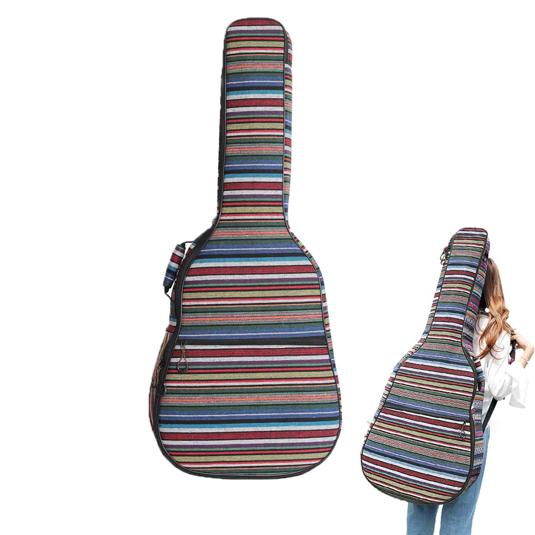 ZHRUNS Guitar Bag Bohemian Acoustic Guitar Case Soft Foam Padded 40/41 Inch Guitar Gig Gag Backpack 