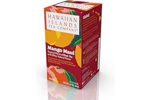 Hawaiian Islands Tea Company Mango Maui Black Tea, All Natural - 20 Teabags (1 Box)